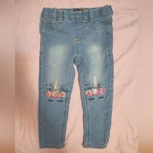 dELiAs Girls’ Super Stretch Denim Jegging Jeans with Critter Embroidery Size 2T